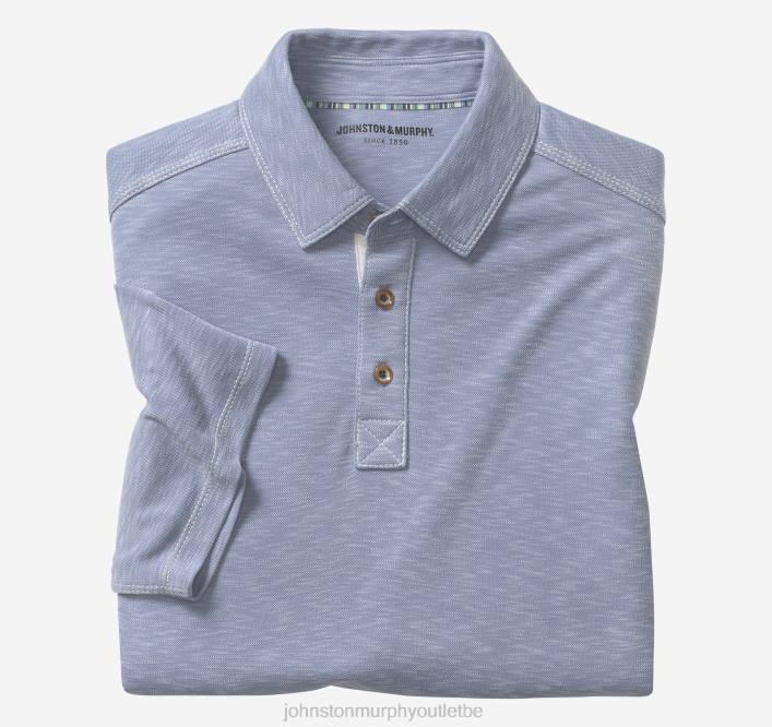 Johnston & Murphy Hommes polo flammé vintage TXRN441 vêtements bleu poussiéreux