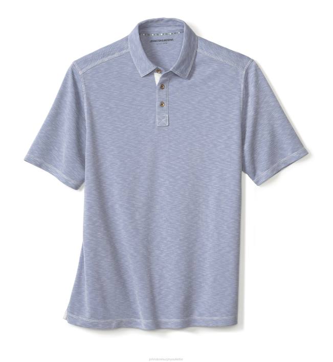 Johnston & Murphy Hommes polo flammé vintage TXRN441 vêtements bleu poussiéreux