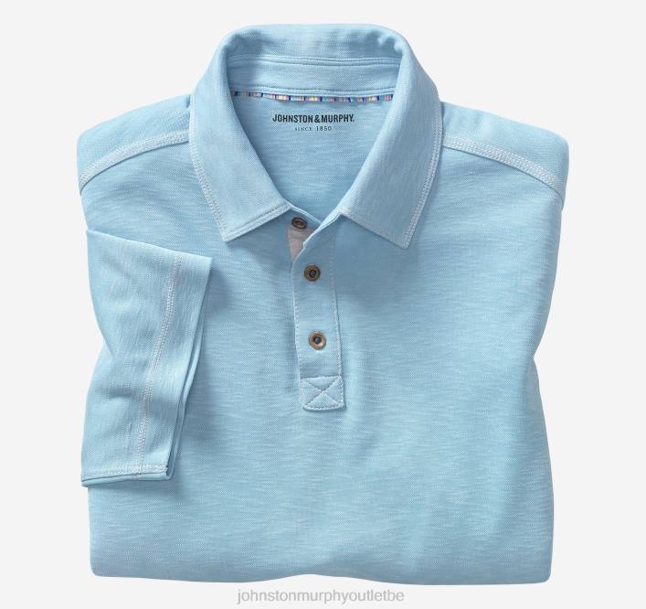 Johnston & Murphy Hommes polo flammé vintage TXRN447 vêtements turquoise