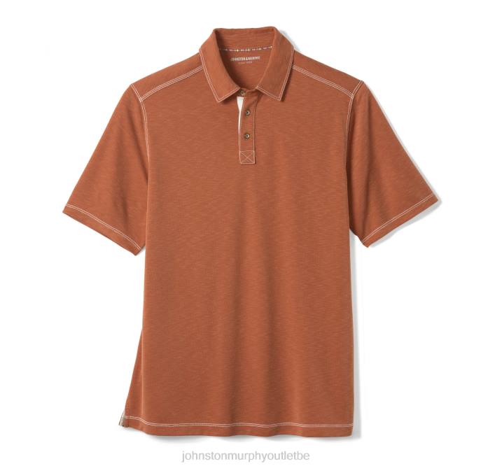 Johnston & Murphy Hommes polo flammé vintage TXRN448 vêtements rouiller