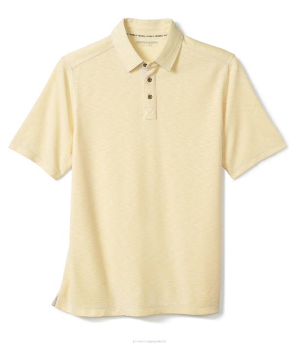 Johnston & Murphy Hommes polo flammé vintage TXRN512 vêtements jaune clair
