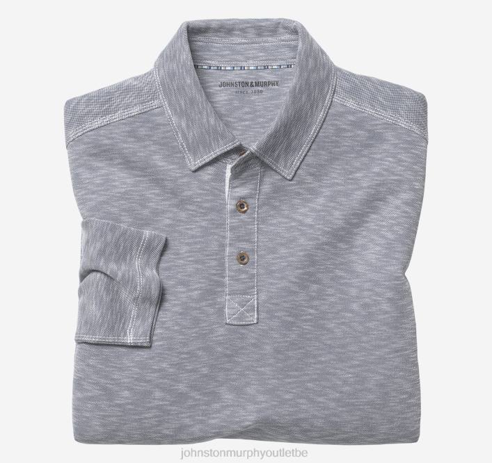 Johnston & Murphy Hommes polo flammé vintage à manches longues TXRN771 vêtements indigo
