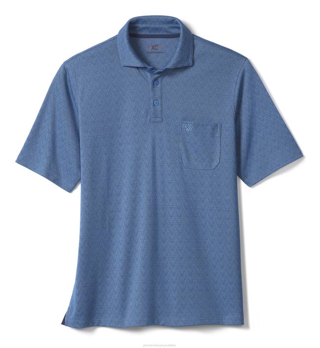 Johnston & Murphy Hommes polo jacquard xc4 TXRN635 vêtements diamant zigzag bleu
