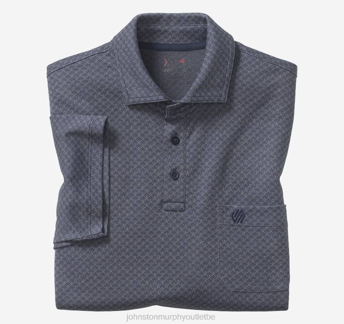 Johnston & Murphy Hommes polo jacquard xc4 TXRN723 vêtements point de diamant bleu marine