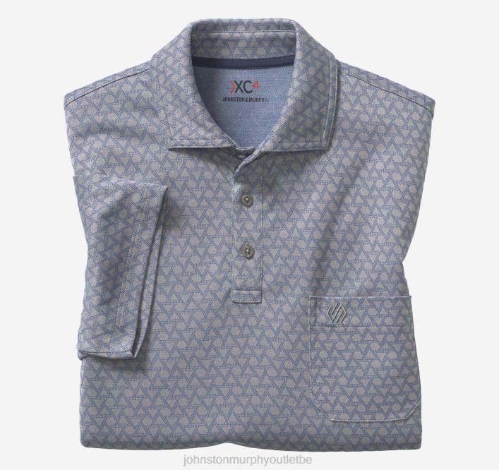 Johnston & Murphy Hommes polo jacquard xc4 TXRN724 vêtements triangle gris chiné