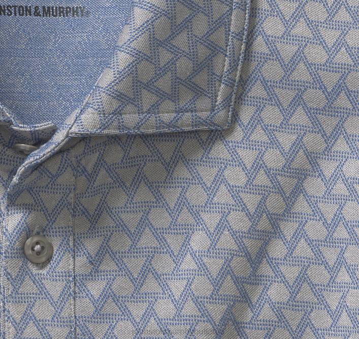 Johnston & Murphy Hommes polo jacquard xc4 TXRN724 vêtements triangle gris chiné