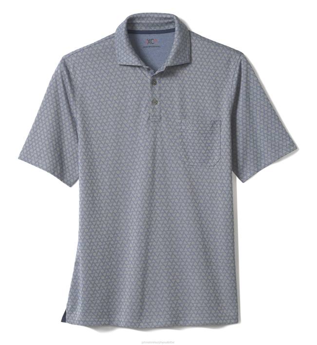 Johnston & Murphy Hommes polo jacquard xc4 TXRN724 vêtements triangle gris chiné