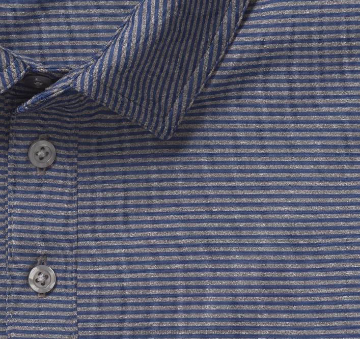 Johnston & Murphy Hommes polo performance xc4 TXRN412 vêtements rayure bleu marine/gris