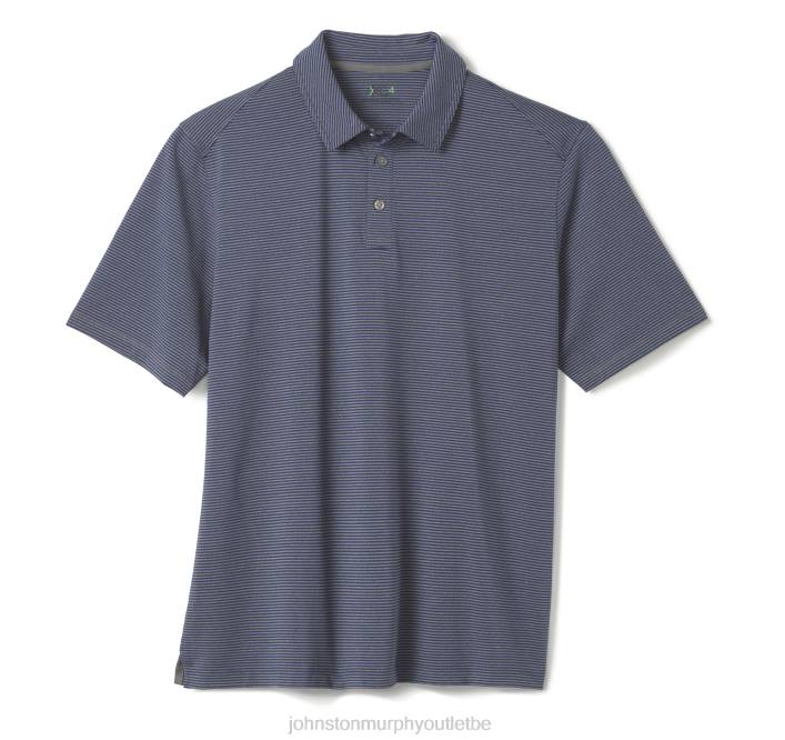 Johnston & Murphy Hommes polo performance xc4 TXRN412 vêtements rayure bleu marine/gris