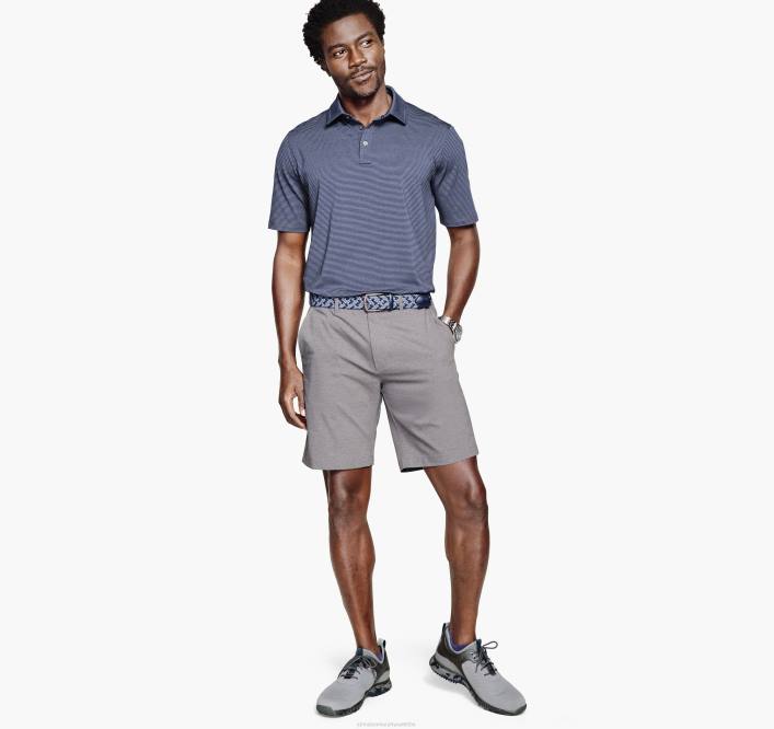 Johnston & Murphy Hommes polo performance xc4 TXRN412 vêtements rayure bleu marine/gris