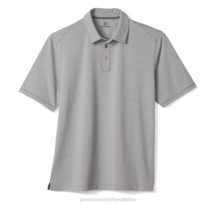 Johnston & Murphy Hommes polo performance xc4 TXRN430 vêtements rayure blanche/grise