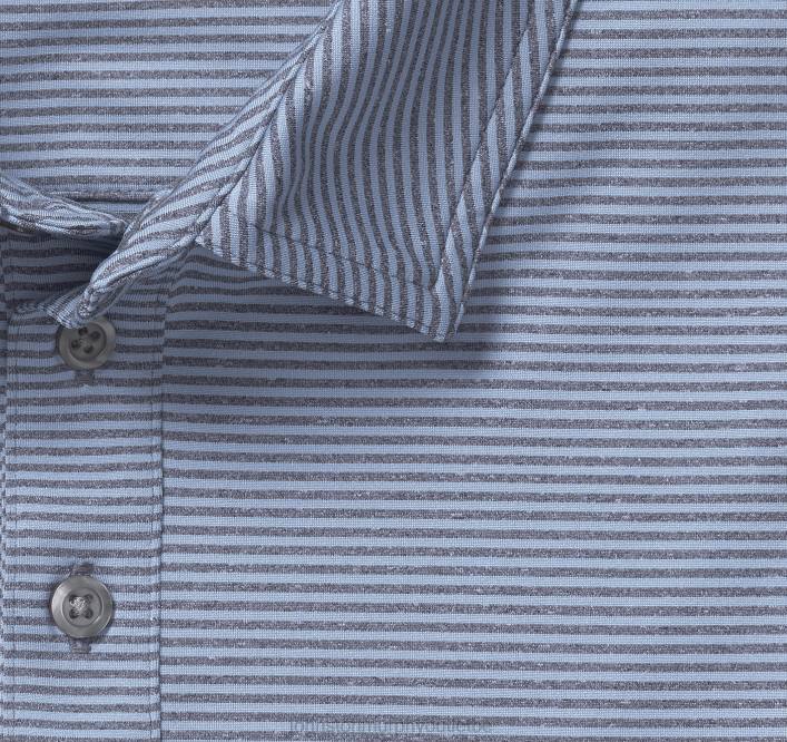 Johnston & Murphy Hommes polo performance xc4 TXRN496 vêtements rayure bleu clair/gris