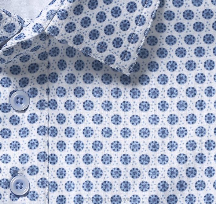 Johnston & Murphy Hommes polo performant à imprimé xc4 TXRN462 vêtements cercle pointillé blanc/bleu