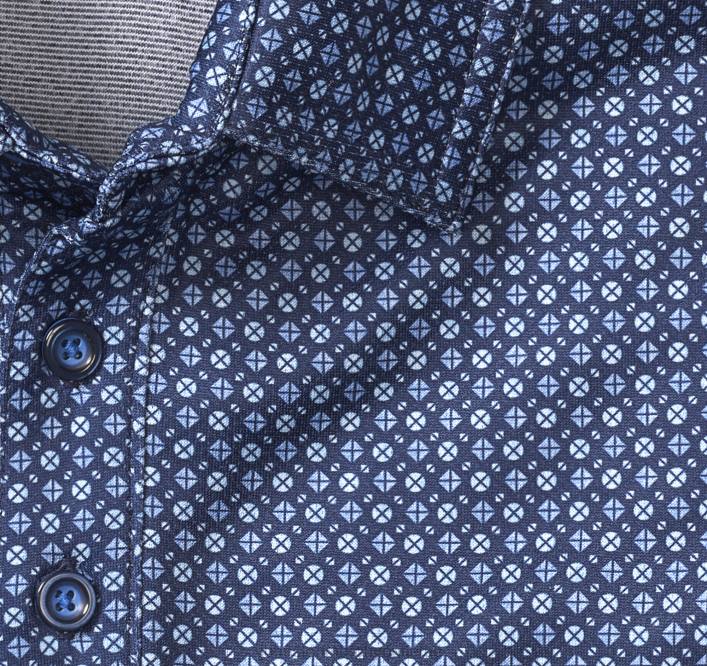 Johnston & Murphy Hommes polo performant à imprimé xc4 TXRN497 vêtements géo marine