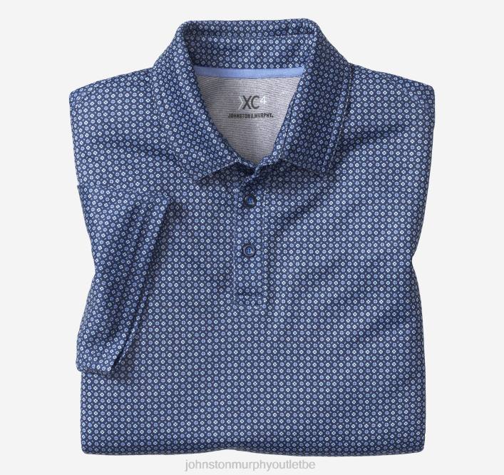 Johnston & Murphy Hommes polo performant à imprimé xc4 TXRN497 vêtements géo marine