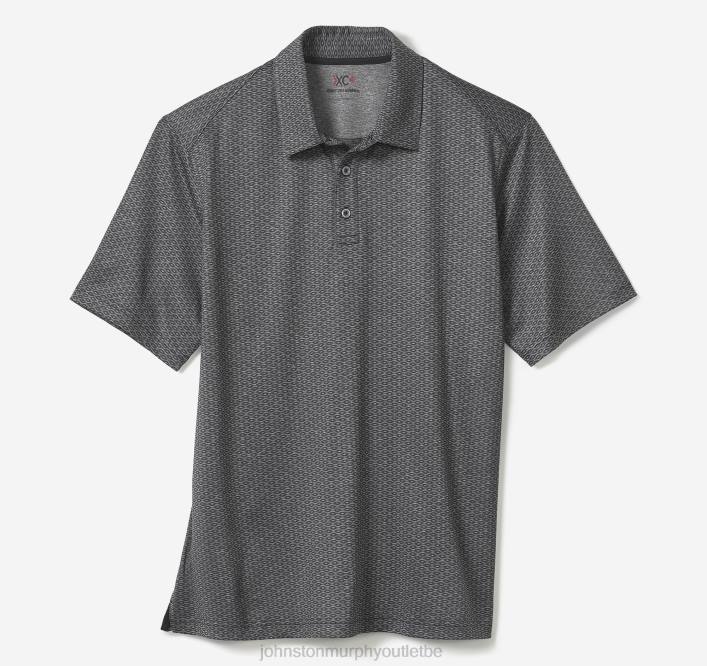 Johnston & Murphy Hommes polo performant à imprimé xc4 TXRN522 vêtements ovale lié noir