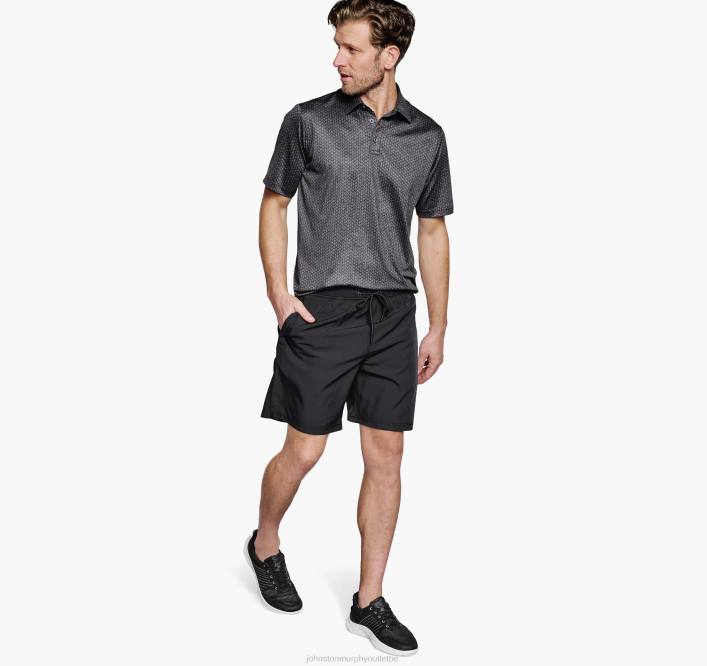 Johnston & Murphy Hommes polo performant à imprimé xc4 TXRN522 vêtements ovale lié noir