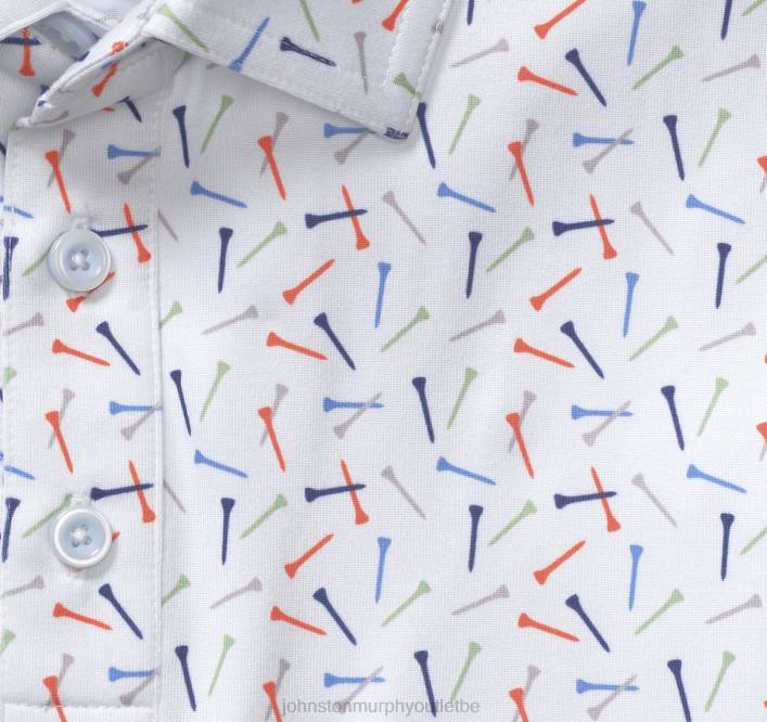 Johnston & Murphy Hommes polo performant à imprimé xc4 TXRN552 vêtements tee-shirt de golf multi blanc