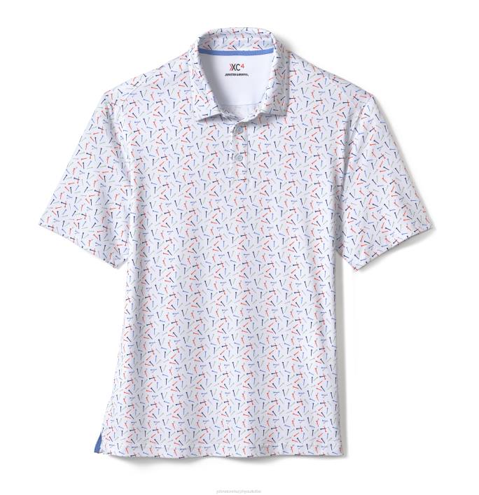 Johnston & Murphy Hommes polo performant à imprimé xc4 TXRN552 vêtements tee-shirt de golf multi blanc