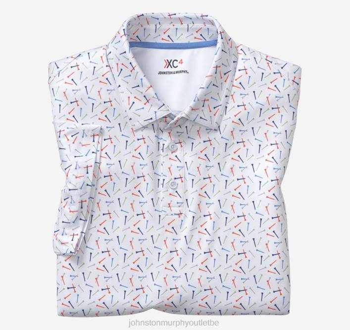 Johnston & Murphy Hommes polo performant à imprimé xc4 TXRN552 vêtements tee-shirt de golf multi blanc