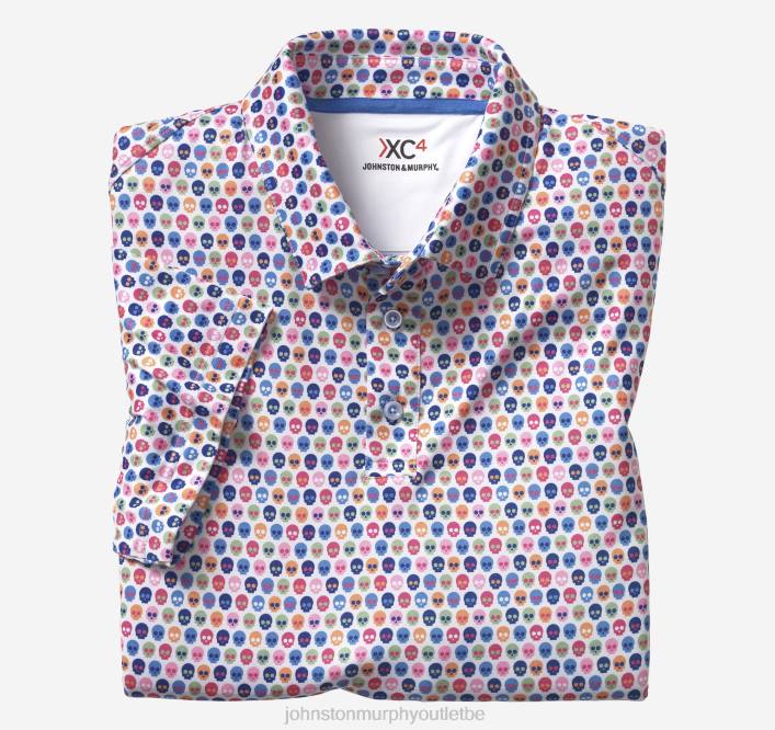 Johnston & Murphy Hommes polo performant à imprimé xc4 TXRN553 vêtements crâne multiple