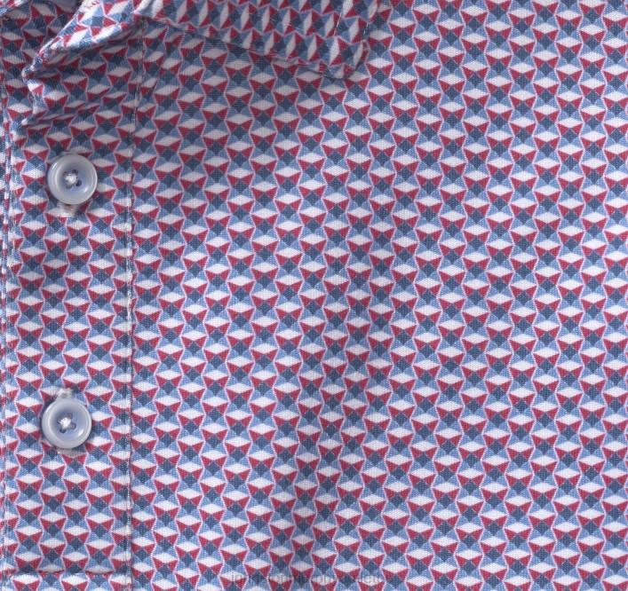Johnston & Murphy Hommes polo performant à imprimé xc4 TXRN554 vêtements bleu/rouge quatre points