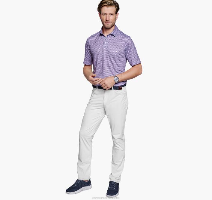 Johnston & Murphy Hommes polo performant à imprimé xc4 TXRN554 vêtements bleu/rouge quatre points