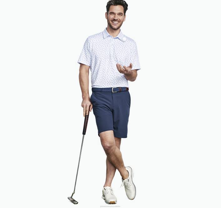 Johnston & Murphy Hommes polo performant à imprimé xc4 TXRN555 vêtements crâne bleu clair