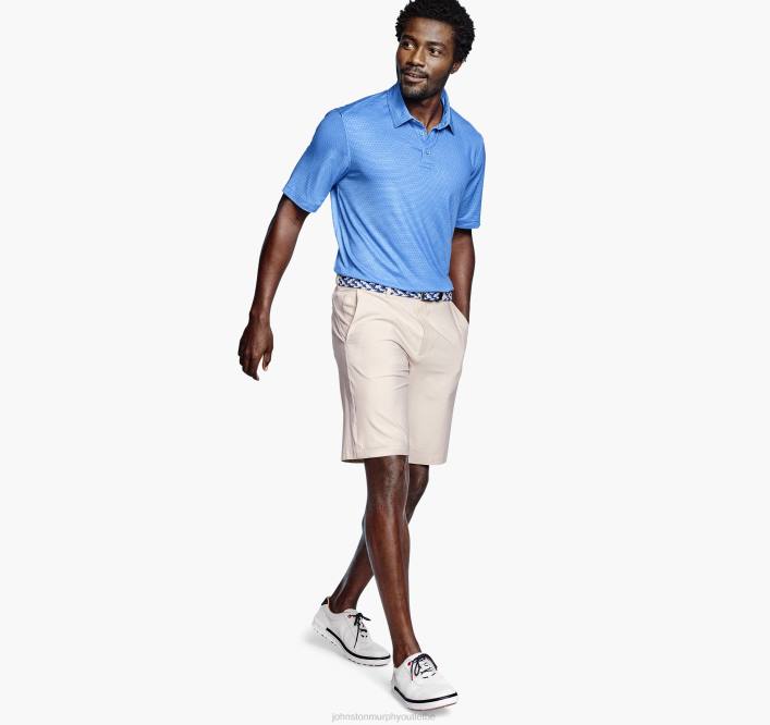 Johnston & Murphy Hommes polo performant à imprimé xc4 TXRN570 vêtements nid d'abeille bleu
