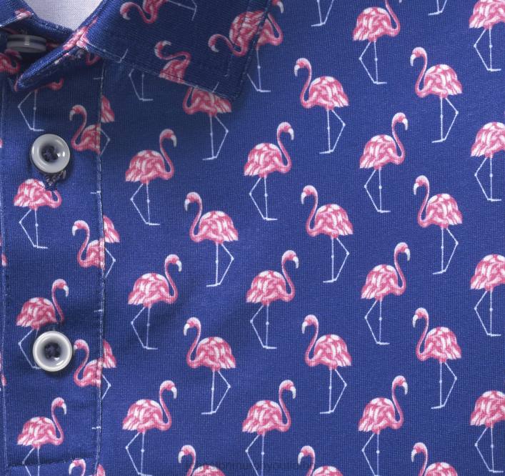 Johnston & Murphy Hommes polo performant à imprimé xc4 TXRN572 vêtements flamant bleu marine
