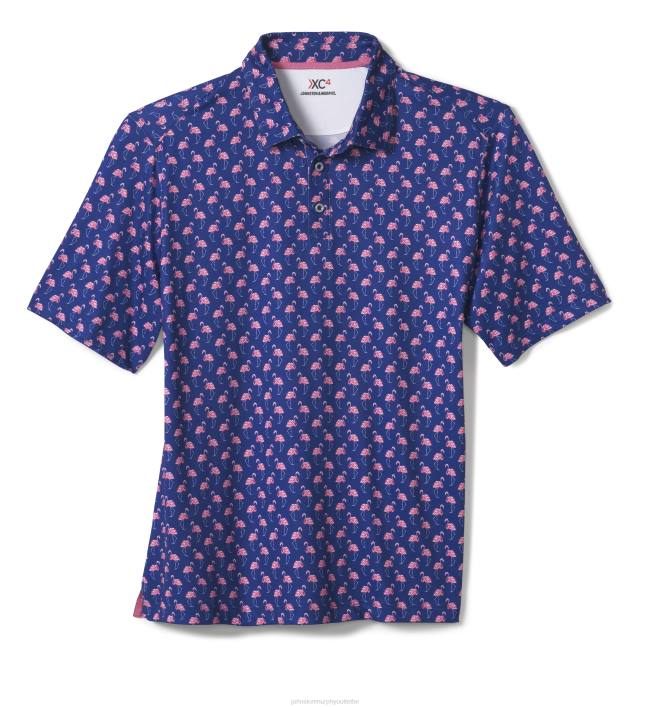 Johnston & Murphy Hommes polo performant à imprimé xc4 TXRN572 vêtements flamant bleu marine