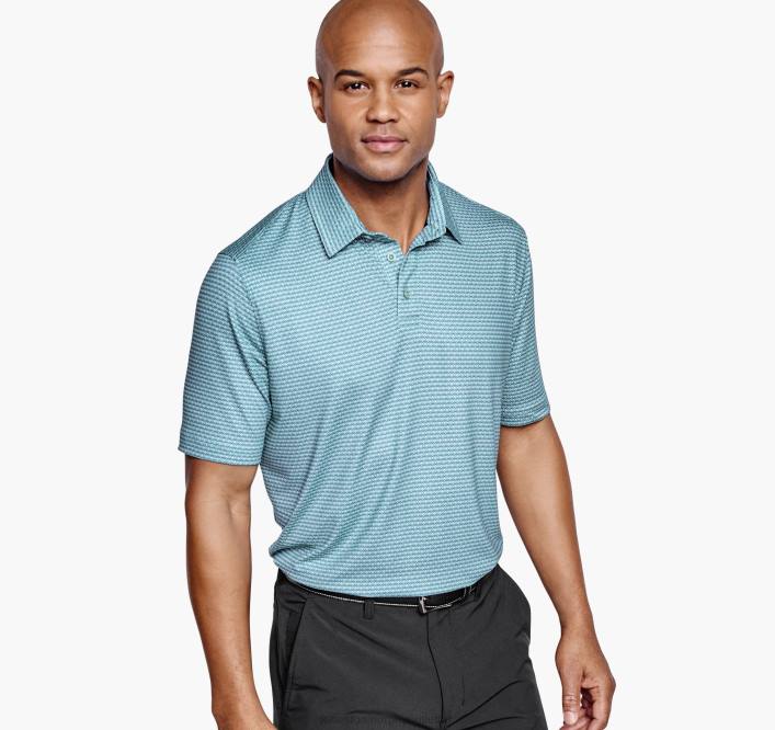 Johnston & Murphy Hommes polo performant à imprimé xc4 TXRN598 vêtements triangle empilé vert