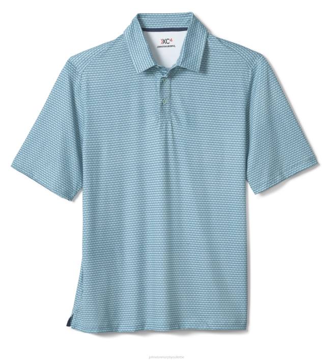 Johnston & Murphy Hommes polo performant à imprimé xc4 TXRN598 vêtements triangle empilé vert