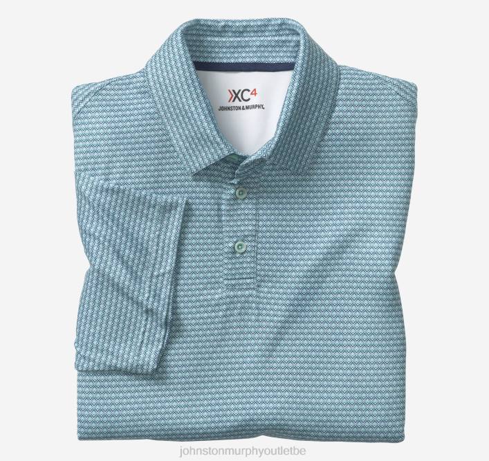 Johnston & Murphy Hommes polo performant à imprimé xc4 TXRN598 vêtements triangle empilé vert