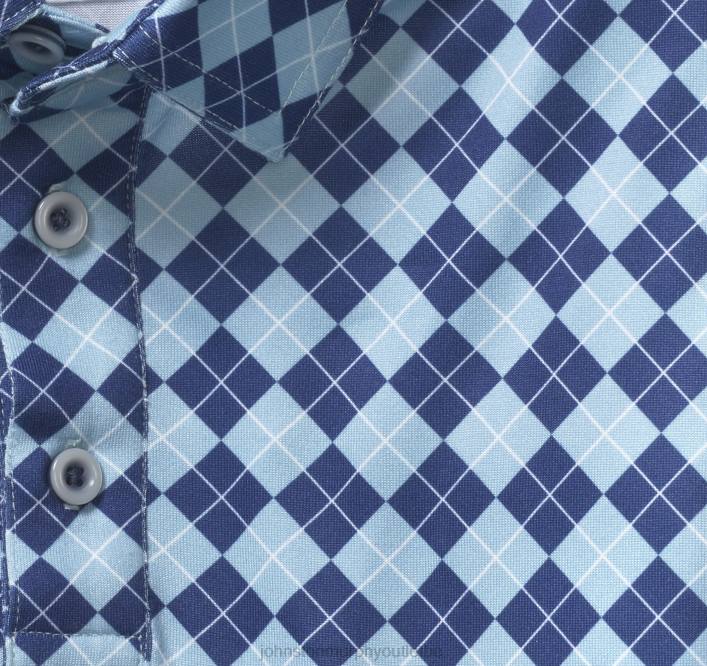 Johnston & Murphy Hommes polo performant à imprimé xc4 TXRN699 vêtements Argyle bleu marine/bleu