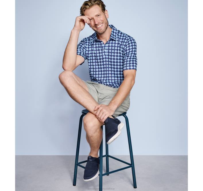 Johnston & Murphy Hommes polo performant à imprimé xc4 TXRN699 vêtements Argyle bleu marine/bleu