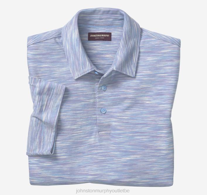 Johnston & Murphy Hommes polo teint par espacement TXRN392 vêtements bleu/lavande