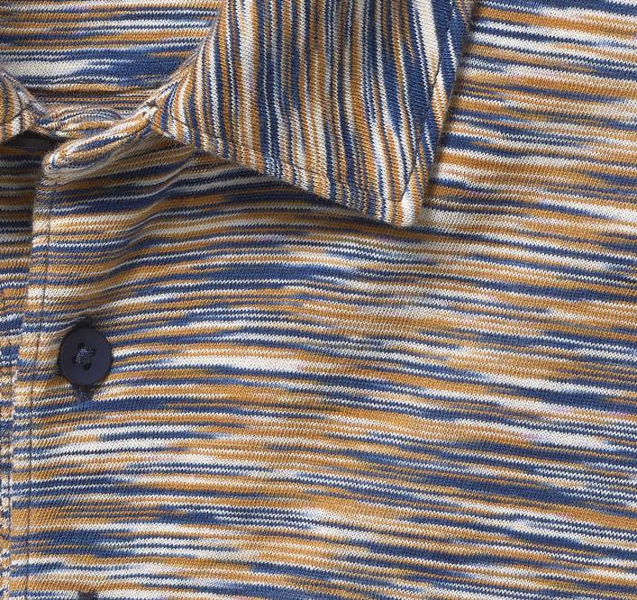 Johnston & Murphy Hommes polo teint par espacement TXRN393 vêtements marron/bleu