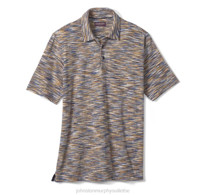 Johnston & Murphy Hommes polo teint par espacement TXRN393 vêtements marron/bleu
