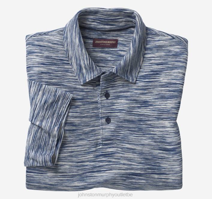 Johnston & Murphy Hommes polo teint par espacement TXRN394 vêtements bleu marine