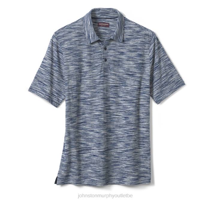 Johnston & Murphy Hommes polo teint par espacement TXRN394 vêtements bleu marine