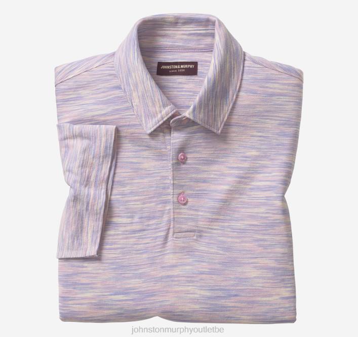Johnston & Murphy Hommes polo teint par espacement TXRN395 vêtements rose-mauve
