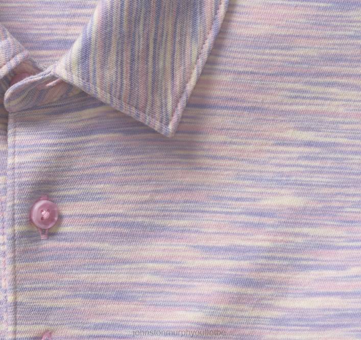 Johnston & Murphy Hommes polo teint par espacement TXRN395 vêtements rose-mauve