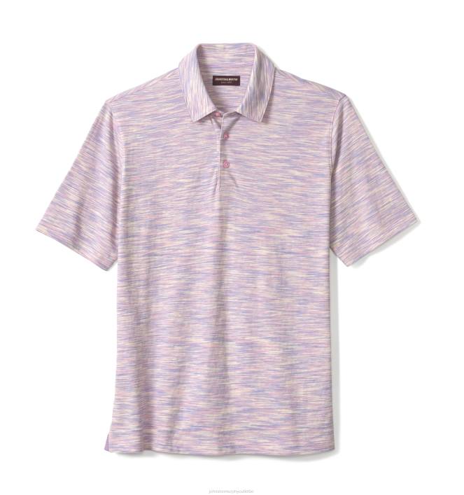 Johnston & Murphy Hommes polo teint par espacement TXRN395 vêtements rose-mauve