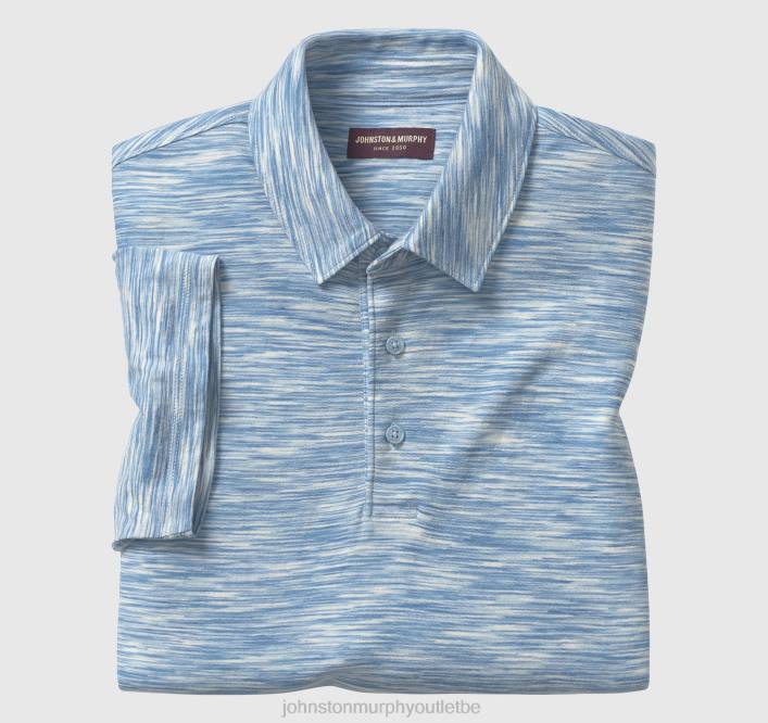 Johnston & Murphy Hommes polo teint par espacement TXRN396 vêtements bleu roi/bleu clair
