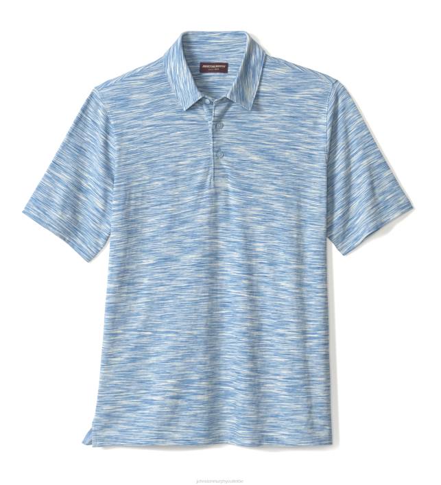 Johnston & Murphy Hommes polo teint par espacement TXRN396 vêtements bleu roi/bleu clair