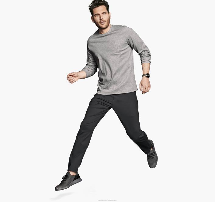 Johnston & Murphy Hommes t-shirt essentiel à manches longues TXRN686 vêtements gris chiné