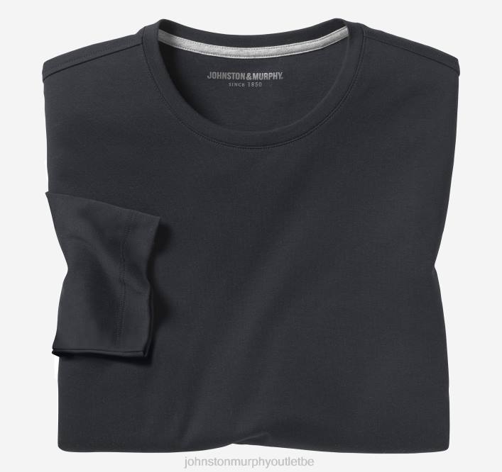 Johnston & Murphy Hommes t-shirt essentiel à manches longues TXRN720 vêtements noir