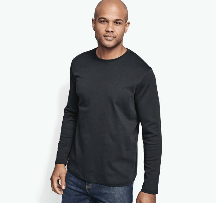 Johnston & Murphy Hommes t-shirt essentiel à manches longues TXRN720 vêtements noir