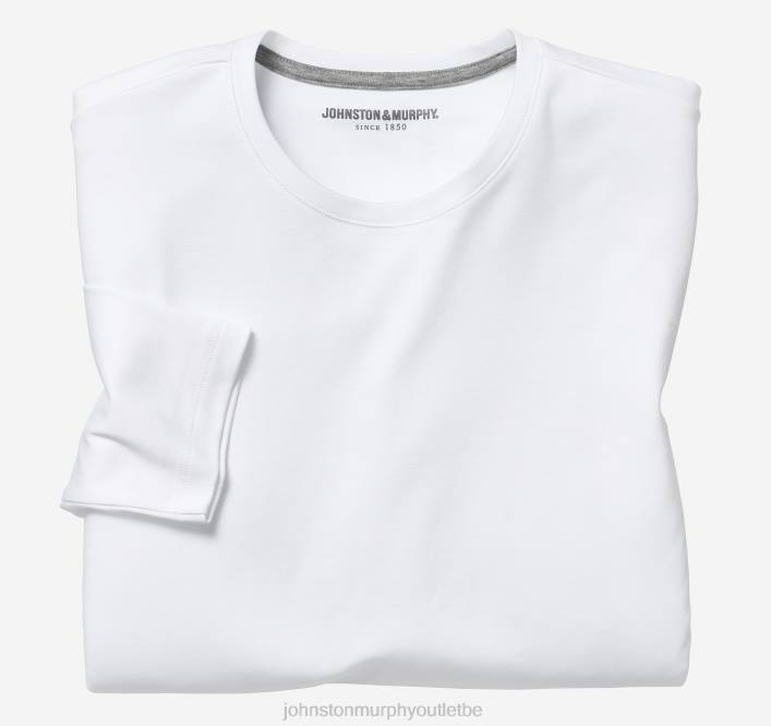 Johnston & Murphy Hommes t-shirt essentiel à manches longues TXRN776 vêtements blanc